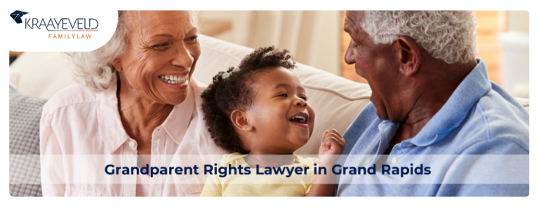 Grandparents playing with their grandchild in Grand Rapids