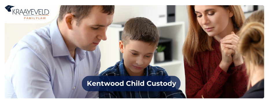 Parents discussing child custody with their son